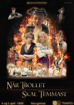 Plakat av musicalen Når trollet skal temmast